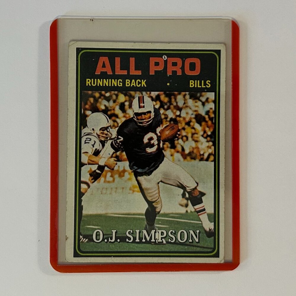 Awesome O.J. Simpson 1974 Topps All Pro #130 Card - 1973 Record Setting Year